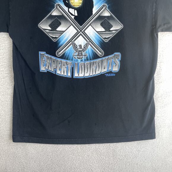 Vintage US Navy Shirt Mens XL Black Signalman Expert Lookout Graphic Tee - Picture 13 of 15